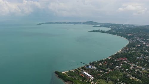 Coastal View with Turquoise Water and Lush Greenery Ko Samui Thailand