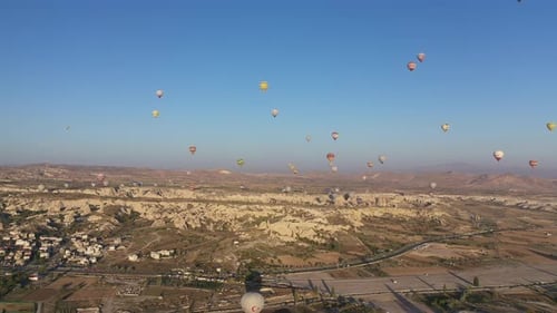 Aerial video about Hot Air Balloons in Cappadocia, Turkiye