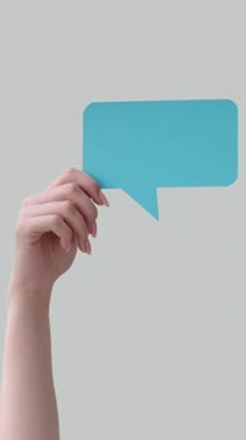 Vertical Text Bubble Message Mockup Hand Dialogue