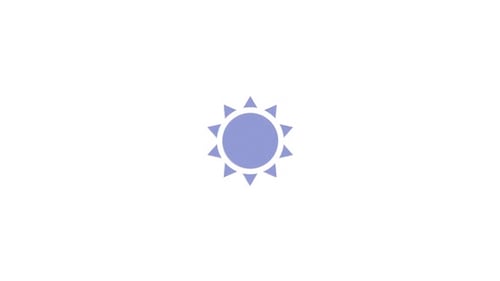 Vidéo d'animation de l'icône du symbole du soleil, de la luminosité