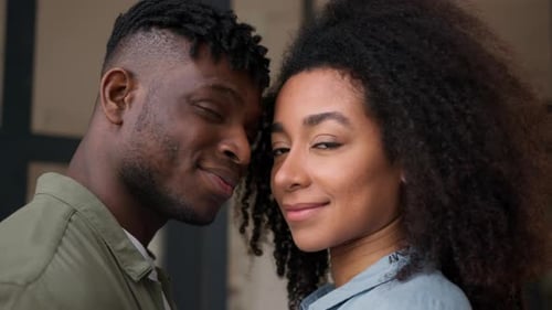 Happy Couple Together in an Intimate Close Up