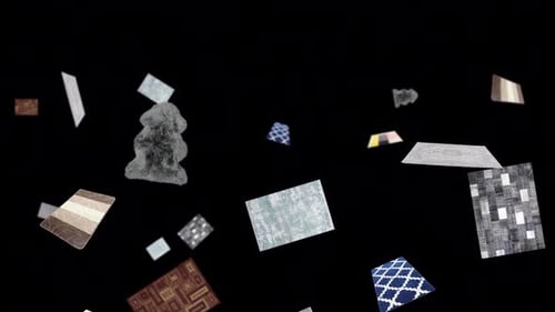 Bewegende Animation von Teppichen. Transparenter Hintergrund und Loop-Video.