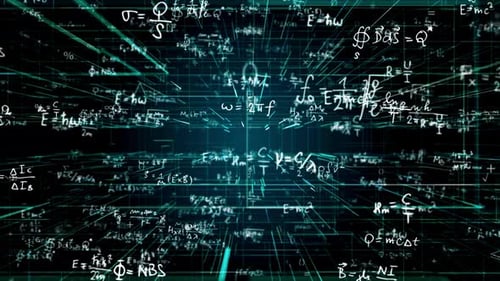 Équations mathématiques, formules, sciences, équations de chimie