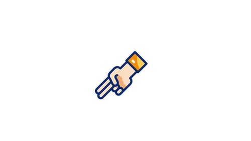 Modern Animated Hand Two Fingers Peace Gesture Icon