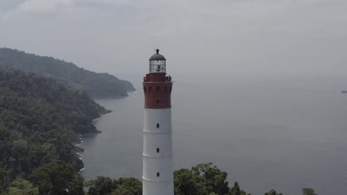 AH - S-LOG Raw File - The beautiful view of Willem's Tower III Lighthouse in Pulau Aceh, Indonesia