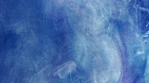 Shimmery Blue and White Abstract Liquid Background