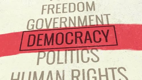 Democracy 3D Scrolling Title Animation