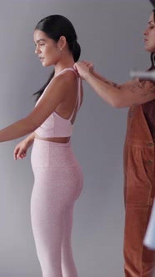 Model Being Styled for Fashion Photoshoot