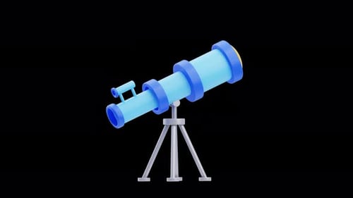 telescope on tripod stand 3D Animation