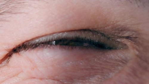 Close-Up of Human Eye Contracting and Dilating
