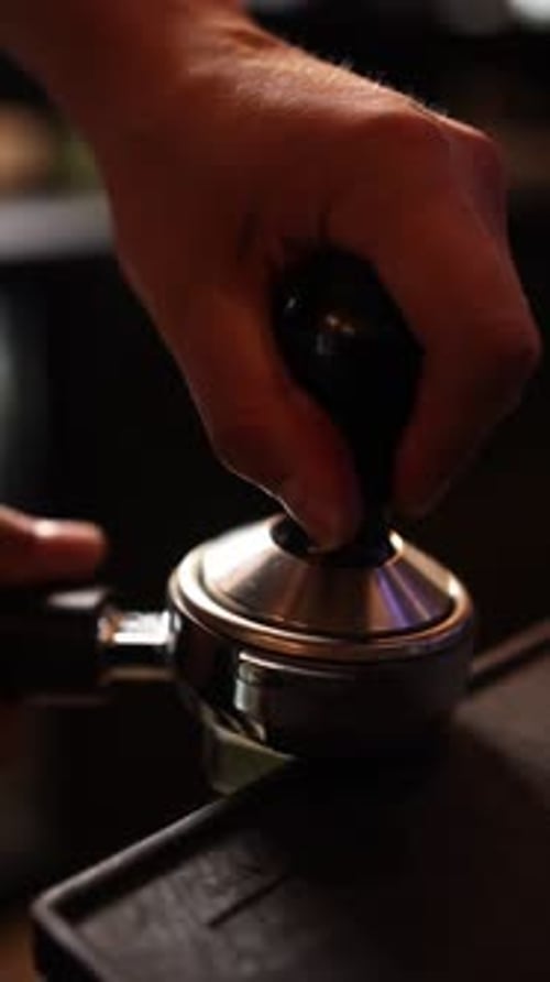 Making coffee in a restaurant