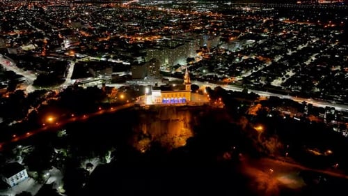 Night panoramic timelapse around of Basilica of Penha at Rio de Janeiro Brazil.