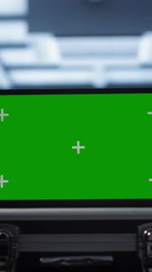 Vertical Video Green Screen Laptop Used By Engineers Monitoring Server Room