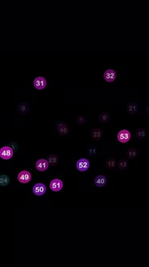 Dynamic Numbered Circles Rotating on Black Background