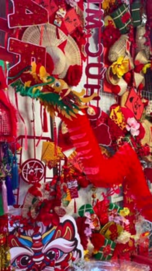 Chinese Red Decorations on Chinese New Year