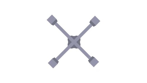 Animated Flat Design Lug Wrench Tool Icon