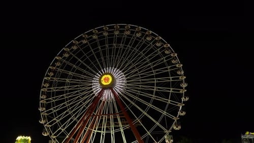 Amusement Park Happy Times Place At Night 39