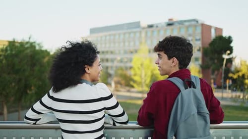 Young Adults Talking on Campus