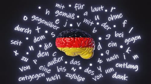German Learning Deutsch Foreign language fluency improvement Human brain letters articles words 4K