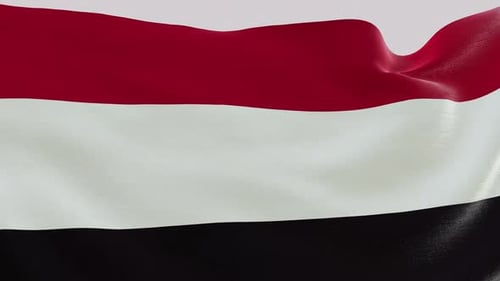 Realistic Waving Flag of Yemen