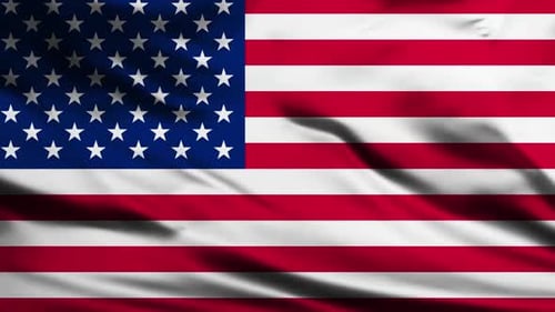 Realistic American Flag Waving Slow Motion Background