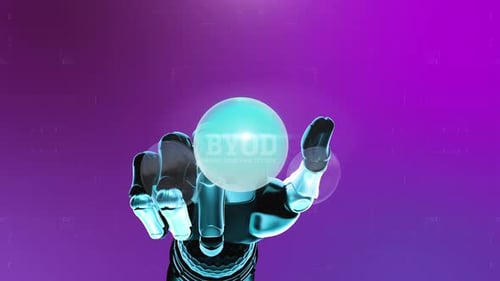 Byod Bring Your Own Devices touch screen technology background 4K