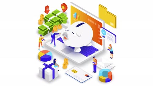 Saving Money Concept Animation 2D Motion Graphics 4K