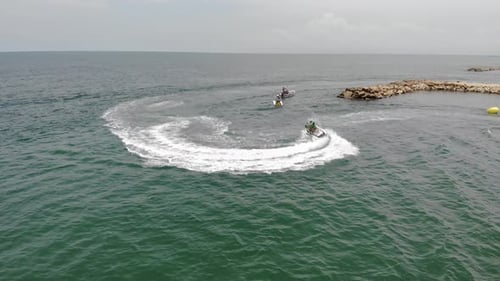 family having fun on a boat in the Caribbean Sea