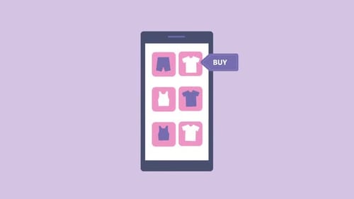 Flat Design Mobile Shopping App Add to Cart Animation