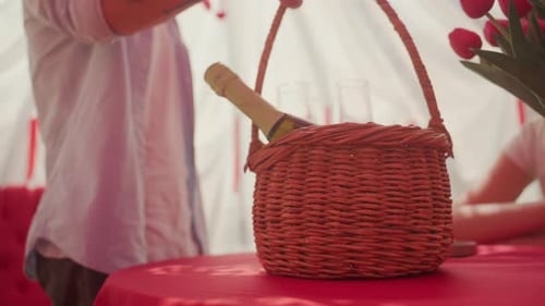 Elegant Champagne Picnic in a Tent