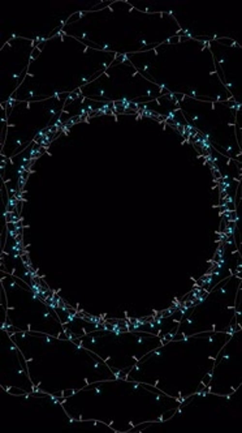 Animated Vertical Christmas Lights Frame with Color Changes