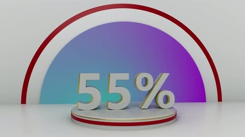 Modern 3D Percentage Number Reveal Animation