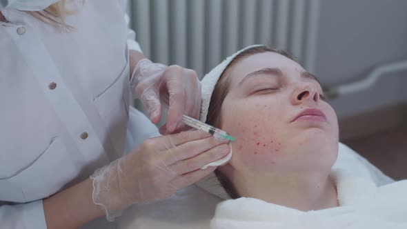 A Woman with Problem Skin Having an Appointment at Cosmetology the ...