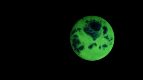 planeta abstracto azul y verde con amplia superficie móvil