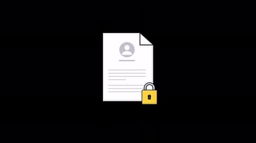 Animated Personal Document Paper with Padlock. Private Document Concept Video - Transparent