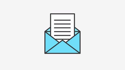 Flat Design Envelope Icon Animation Revealing a Document
