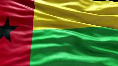 Realistic Waving Flag of Guinea-Bissau Seamless Loop