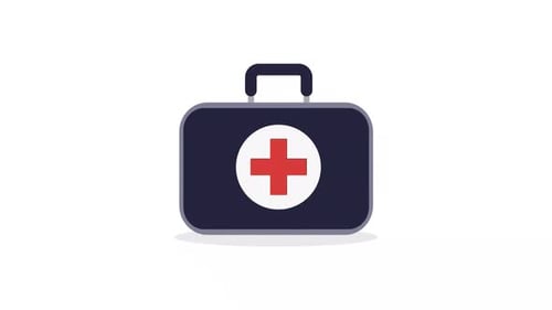 First Aid Kit Animated Icon Flat Design Reveal