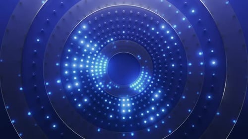 Loop Blue Background with Circular Led Glowing Dots