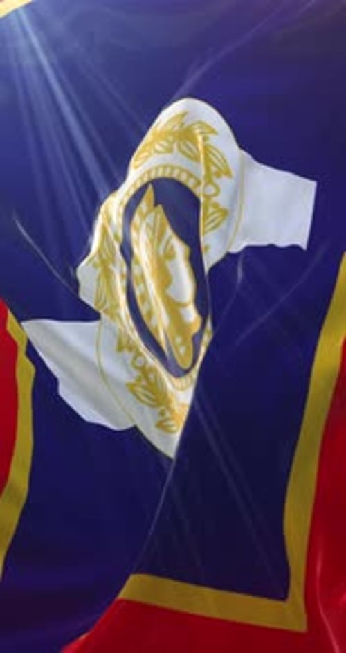 Realistic Waving Flag with Emblem Animation