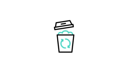 Animated Flat Design Recycling Trash Can Icon
