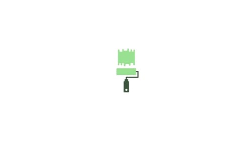 Flat Design Animated Paint Roller Icon