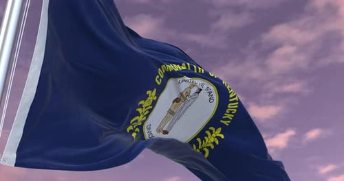 Realistic Kentucky State Flag Waving