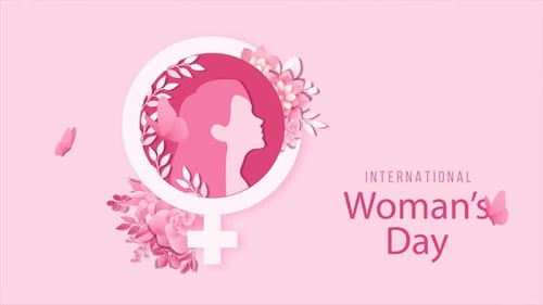 Elegant International Woman's Day Female Symbol Animation with Flowers