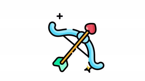 Animated Doodle Cupid Bow and Arrow Icon