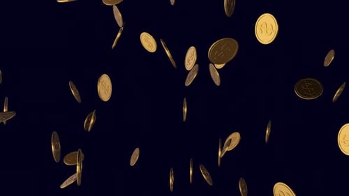 Animated Falling Gold Dollar Coins Loop Background