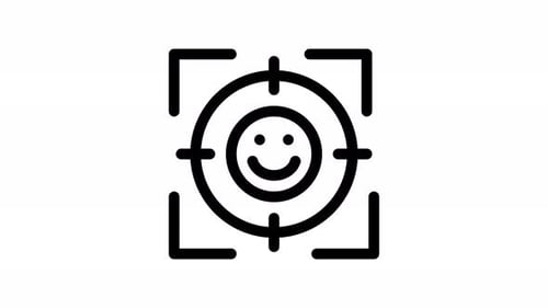 Animated Minimalist Face Detection Technology Icon