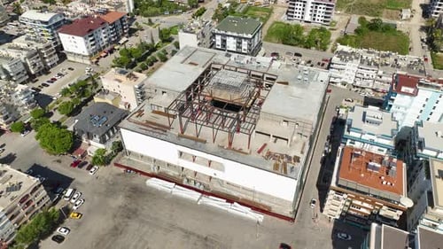Aerial View Final Countdown to Commercial Complex Completion Aerial Elegance in Architectural