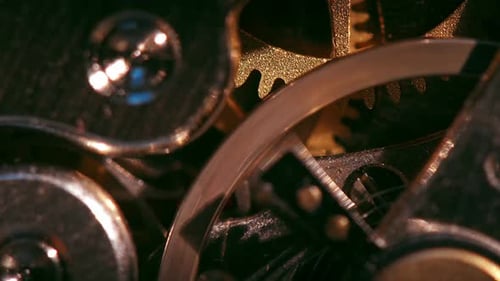 Macro Detail Of Internal Analog Chronometer Mechanism