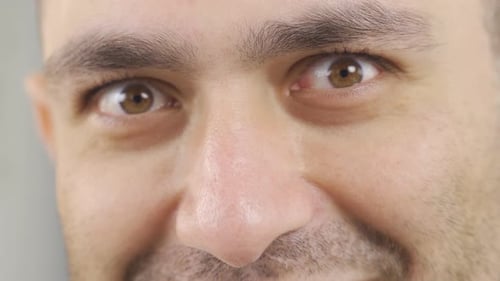 Close-up man eyes.